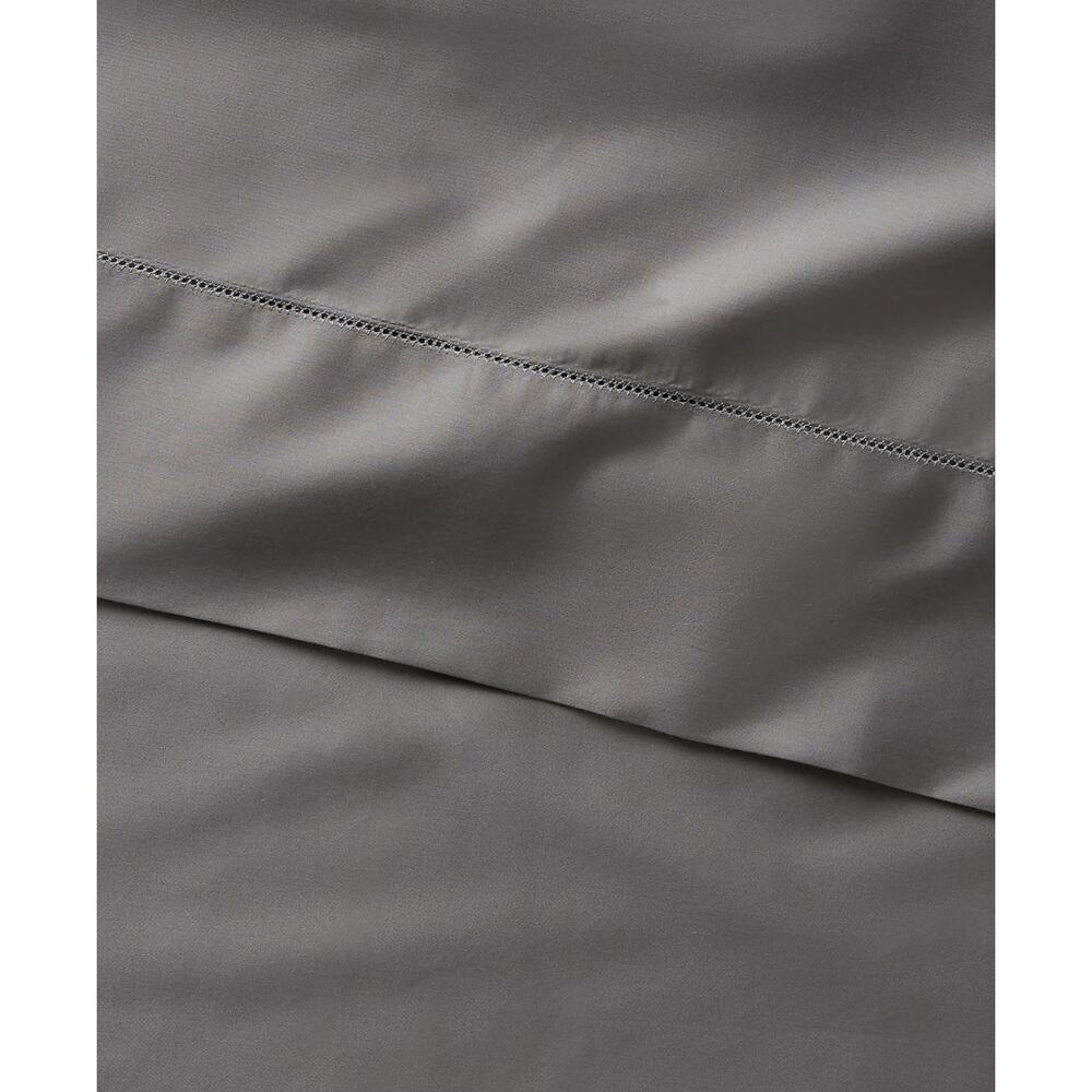 RALPH LAUREN Organic Cotton Sateen KING FLAT SHEET | Graphite Gray - Picture 4 of 5